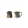Sucrier & crémier perroquet vert