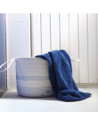 Panier de rangement  Ecru et Bleu Marine