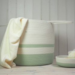 Panier de rangement haut - Menthe & Blanc