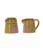 Sucrier & crémier perroquet jaune