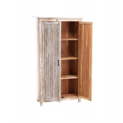 Léa Whitewashed Wardrobe in Recycled Wood - Etxeko Déco