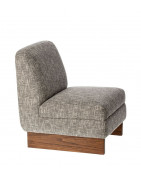 Fauteuil Oslo Gris Chiné en Coton et Polyester - Etxeko Déco
