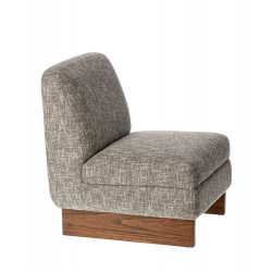 Oslo Armchair in Grey Tweed Cotton and Polyester - Etxeko Déco