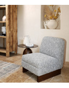 Fauteuil Oslo Gris Chiné en Coton et Polyester - Etxeko Déco