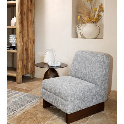 Oslo Armchair in Grey Tweed Cotton and Polyester - Etxeko Déco