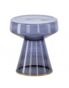 Bout de Canapé Sintra Anthracite en Laiton et Verre | Etxeko Déco