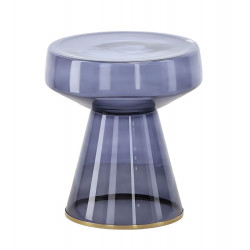 Bout de Canapé Sintra Anthracite en Laiton et Verre | Etxeko Déco