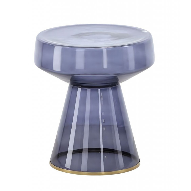 Bout de Canapé Sintra Anthracite en Laiton et Verre | Etxeko Déco