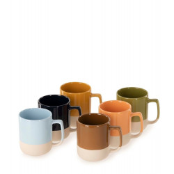 Set de 6 Mugs Matcha Multicolore – Élégance et Durabilité en Grès