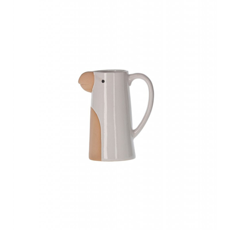 Pichet Perroquet Blanc en Grès – Design Original et Élégant