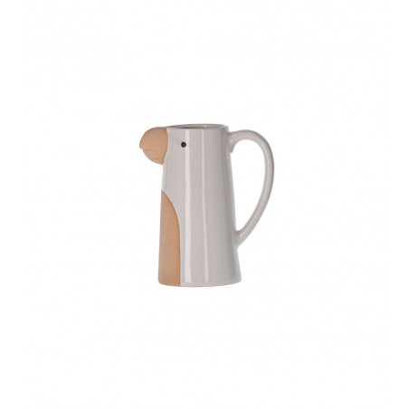 Pichet Perroquet Blanc en Grès – Design Original et Élégant