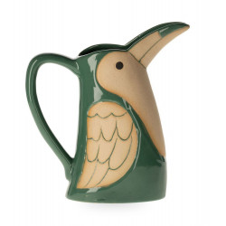 Pichet Bird Vert en Grès – Design Inspiré des Oiseaux