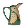 Pichet Bird Vert en Grès – Design Inspiré des Oiseaux
