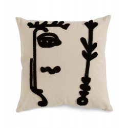 Coussin Visage – Design Minimaliste et Touche Artistique