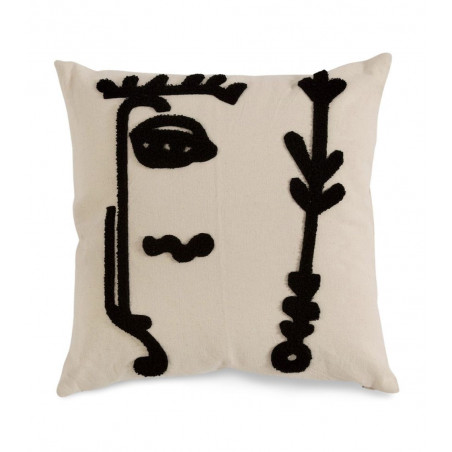 Coussin Visage – Design Minimaliste et Touche Artistique