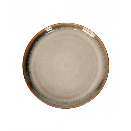 Assiette Plate Yuni Beige en Grès – Élégance et Simplicité