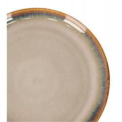 Assiette Plate Yuni Beige en Grès – Élégance et Simplicité