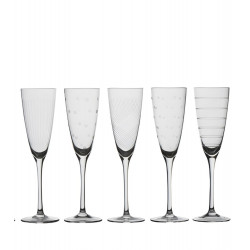 Flûte à Champagne Graphique Set de 6 – Design Moderne et Élégant