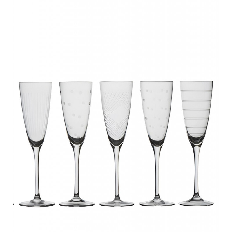 Flûte à Champagne Graphique Set de 6 – Design Moderne et Élégant