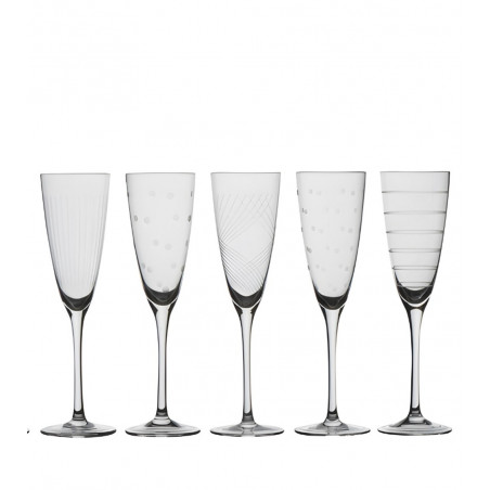 Flûte à Champagne Graphique Set de 6 – Design Moderne et Élégant