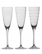 Flûte à Champagne Graphique Set de 6 – Design Moderne et Élégant