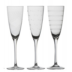 Flûte à Champagne Graphique Set de 6 – Design Moderne et Élégant