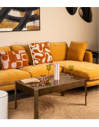 Granna Mustard/White Cushion – Modern Design and Pop of Color