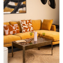 Granna Mustard/White Cushion – Modern Design and Pop of Color