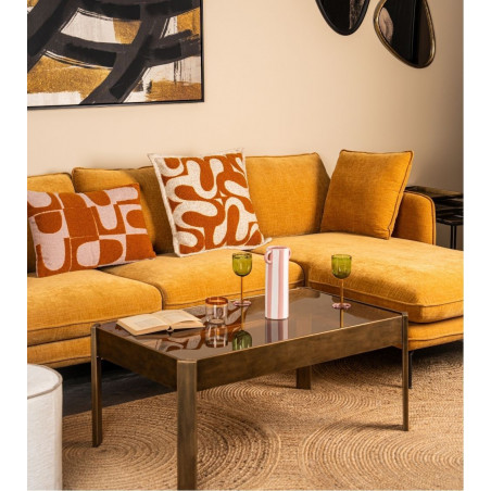 Granna Mustard/White Cushion – Modern Design and Pop of Color