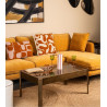 Granna Mustard/White Cushion – Modern Design and Pop of Color