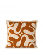 Coussin Granna Moutarde/Blanc – Design Moderne et Touche de Couleur