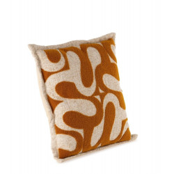 Granna Mustard/White Cushion – Modern Design and Pop of Color